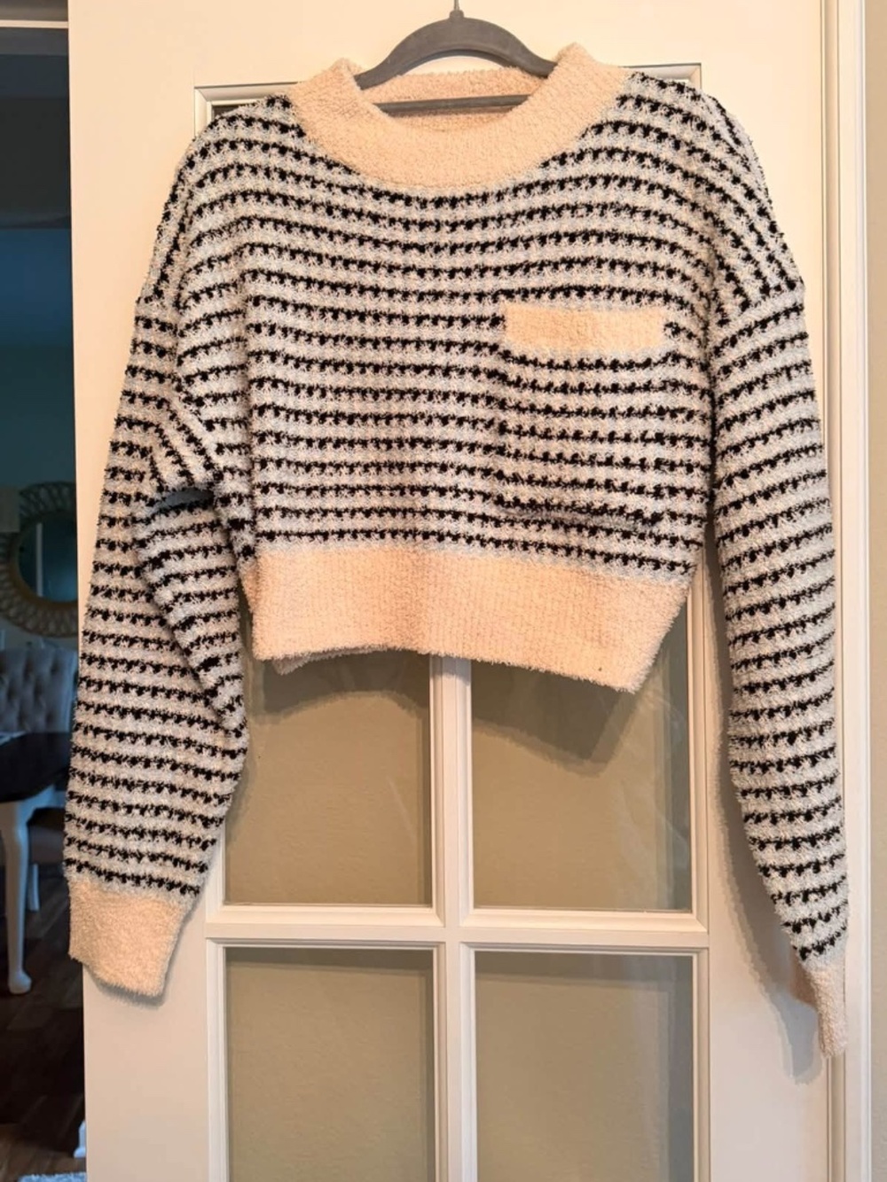 POL White, Blue, & Black Cozy Sweater